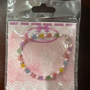 Sterling Silver Girl Bracelet age 5-12 6 inch